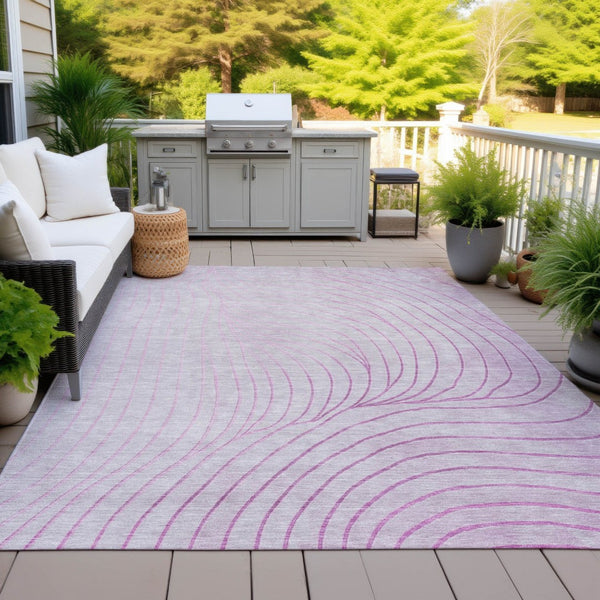 HomeRoots 5' Stylish Blush and Silver Abstract Area Rug - Washable, Durable, Perfect for Indoor and Outdoor Use 5' X 8' 631750