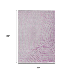 HomeRoots 5' Stylish Blush and Silver Abstract Area Rug - Washable, Durable, Perfect for Indoor and Outdoor Use 8' X 10' 631752