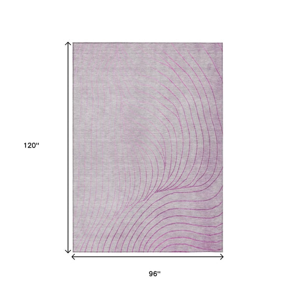 HomeRoots 5' Stylish Blush and Silver Abstract Area Rug - Washable, Durable, Perfect for Indoor and Outdoor Use 8' X 10' 631752