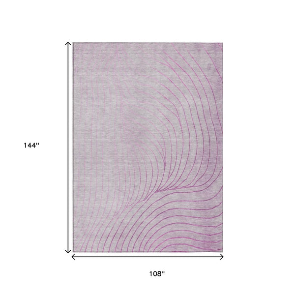 HomeRoots 5' Stylish Blush and Silver Abstract Area Rug - Washable, Durable, Perfect for Indoor and Outdoor Use 9' X 12' 631753