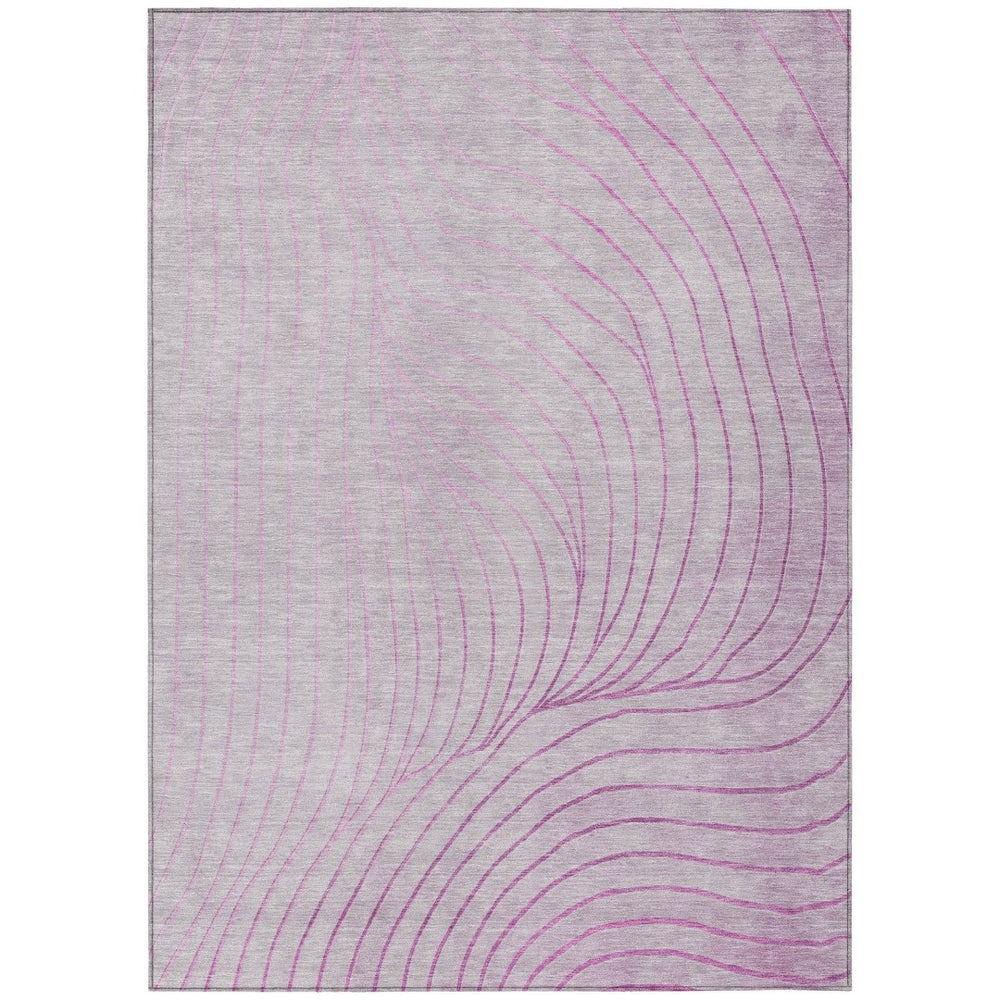 HomeRoots 5' Stylish Blush and Silver Abstract Area Rug - Washable, Durable, Perfect for Indoor and Outdoor Use 9' X 12' 631753