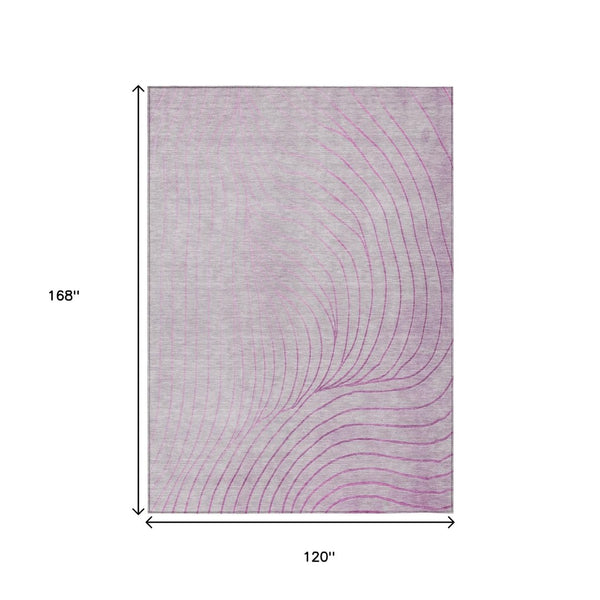 HomeRoots 5' Stylish Blush and Silver Abstract Area Rug - Washable, Durable, Perfect for Indoor and Outdoor Use 10' X 14' 631754