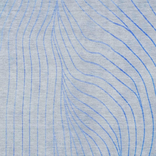 HomeRoots 5' Blue And Silver Abstract Area Rug - Washable, Weather-Resistant, Modern Design for Indoors & Outdoors 5' X 8' 631756