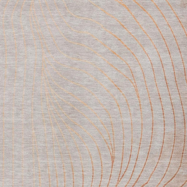 HomeRoots 5' Copper and Silver Abstract Area Rug - Stylish, Washable Indoor-Outdoor Design for Modern Spaces 5' X 8' 631762