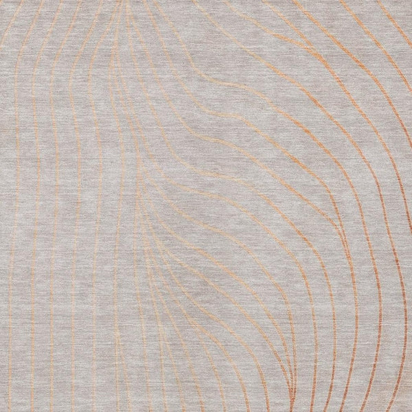 HomeRoots 5' Copper and Silver Abstract Area Rug - Stylish, Washable Indoor-Outdoor Design for Modern Spaces 8' X 10' 631764