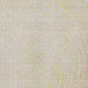 HomeRoots 5' Gold and Silver Abstract Washable Area Rug for Indoor and Outdoor Spaces - Durable and Stylish 5' X 8' 631768