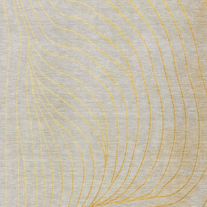 HomeRoots 5' Gold and Silver Abstract Washable Area Rug for Indoor and Outdoor Spaces - Durable and Stylish 9' X 12' 631771