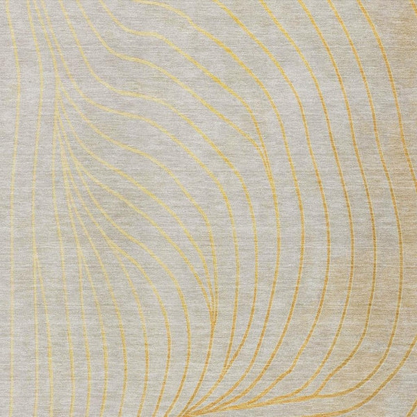 HomeRoots 5' Gold and Silver Abstract Washable Area Rug for Indoor and Outdoor Spaces - Durable and Stylish 9' X 12' 631771