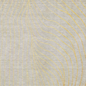 HomeRoots 5' Gold and Silver Abstract Washable Area Rug for Indoor and Outdoor Spaces - Durable and Stylish 10' X 14' 631772
