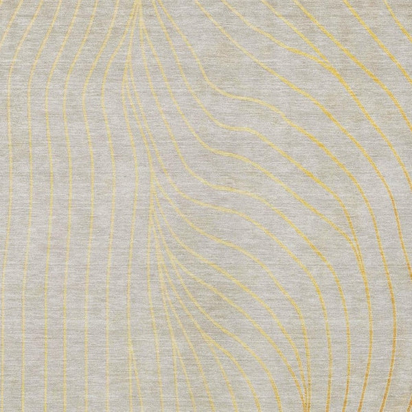 HomeRoots 5' Gold and Silver Abstract Washable Area Rug for Indoor and Outdoor Spaces - Durable and Stylish 10' X 14' 631772