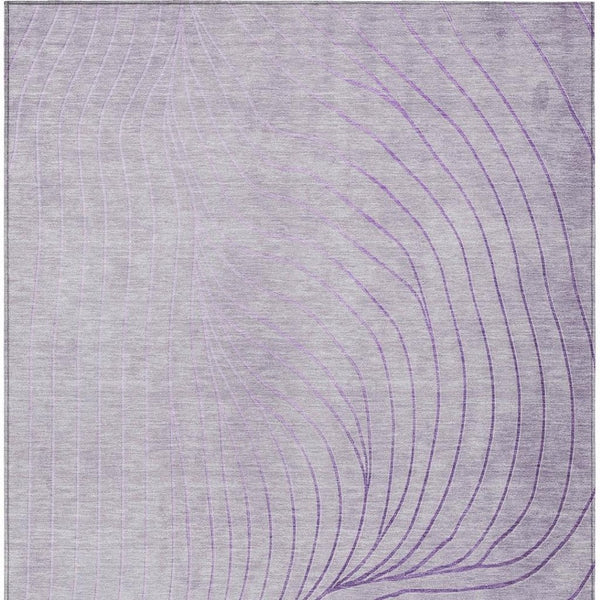 HomeRoots 5' Contemporary Lavender and Silver Abstract Area Rug - Washable, Durable for Indoor & Outdoor Spaces 5' X 8' 631774