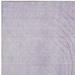 HomeRoots 5' Contemporary Lavender and Silver Abstract Area Rug - Washable, Durable for Indoor & Outdoor Spaces 5' X 8' 631774