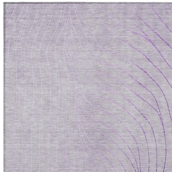 HomeRoots 5' Contemporary Lavender and Silver Abstract Area Rug - Washable, Durable for Indoor & Outdoor Spaces 5' X 8' 631774