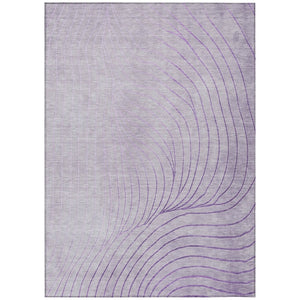 HomeRoots 5' Contemporary Lavender and Silver Abstract Area Rug - Washable, Durable for Indoor & Outdoor Spaces 8' X 10' 631776