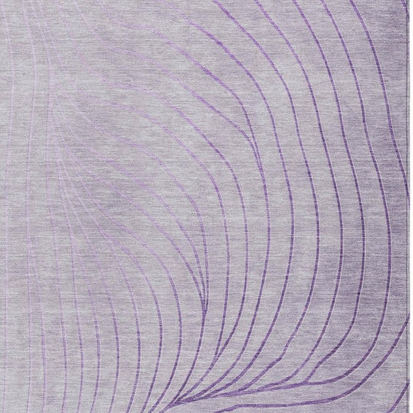 HomeRoots 5' Contemporary Lavender and Silver Abstract Area Rug - Washable, Durable for Indoor & Outdoor Spaces 8' X 10' 631776