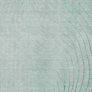 HomeRoots 5' Stylish Mint Green and Silver Abstract Area Rug – Washable, Durable, Perfect for Indoor/Outdoor Use 5' X 8' 631780
