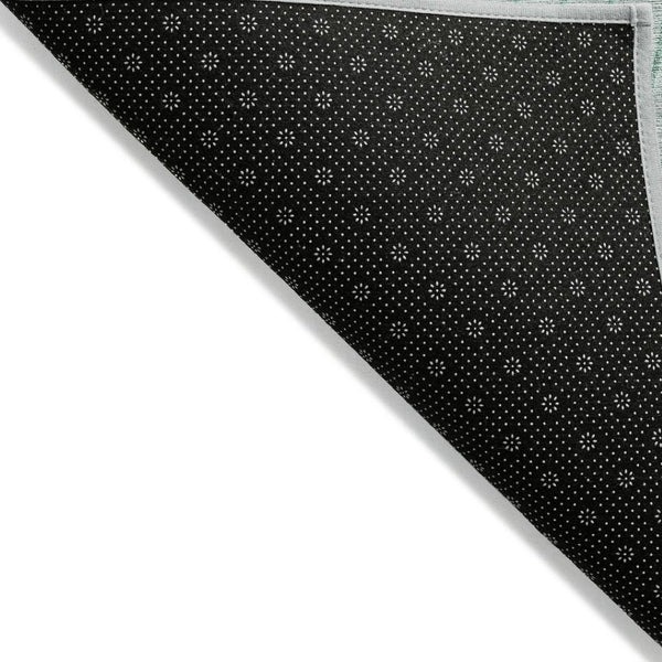 HomeRoots 5' Stylish Mint Green and Silver Abstract Area Rug – Washable, Durable, Perfect for Indoor/Outdoor Use 8' Round 631781