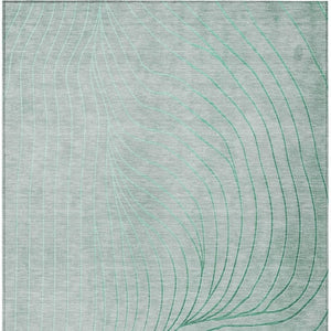 HomeRoots 5' Stylish Mint Green and Silver Abstract Area Rug – Washable, Durable, Perfect for Indoor/Outdoor Use 9' X 12' 631783
