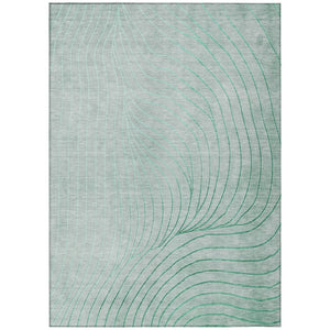 HomeRoots 5' Stylish Mint Green and Silver Abstract Area Rug – Washable, Durable, Perfect for Indoor/Outdoor Use 9' X 12' 631783