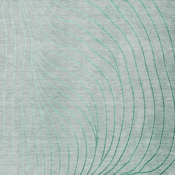 HomeRoots 5' Stylish Mint Green and Silver Abstract Area Rug – Washable, Durable, Perfect for Indoor/Outdoor Use 9' X 12' 631783