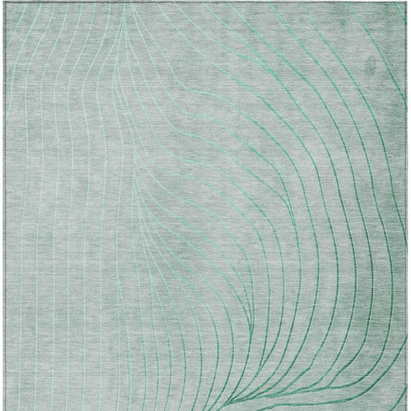 HomeRoots 5' Stylish Mint Green and Silver Abstract Area Rug – Washable, Durable, Perfect for Indoor/Outdoor Use 10' X 14' 631784