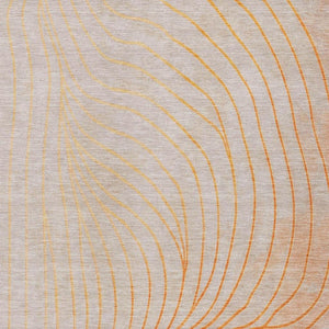 HomeRoots 5' Vibrant Orange and Silver Abstract Area Rug for Indoor and Outdoor Use – Durable & Washable Design 5' X 8' 631786