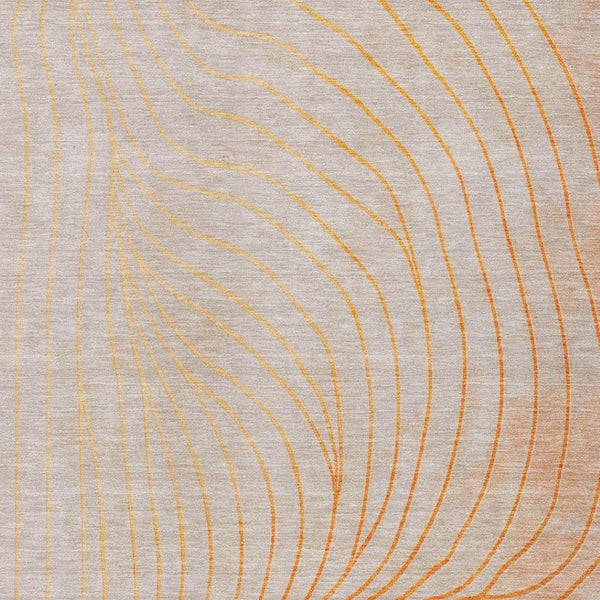 HomeRoots 5' Vibrant Orange and Silver Abstract Area Rug for Indoor and Outdoor Use – Durable & Washable Design 5' X 8' 631786