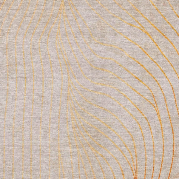 HomeRoots 5' Vibrant Orange and Silver Abstract Area Rug for Indoor and Outdoor Use – Durable & Washable Design 8' X 10' 631788