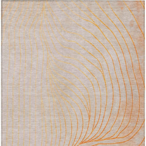 HomeRoots 5' Vibrant Orange and Silver Abstract Area Rug for Indoor and Outdoor Use – Durable & Washable Design 10' X 14' 631790