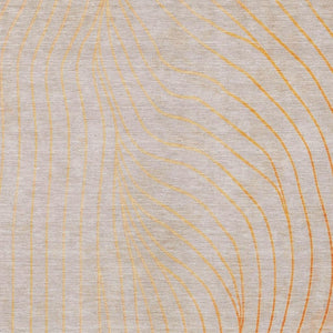 HomeRoots 5' Vibrant Orange and Silver Abstract Area Rug for Indoor and Outdoor Use – Durable & Washable Design 10' X 14' 631790
