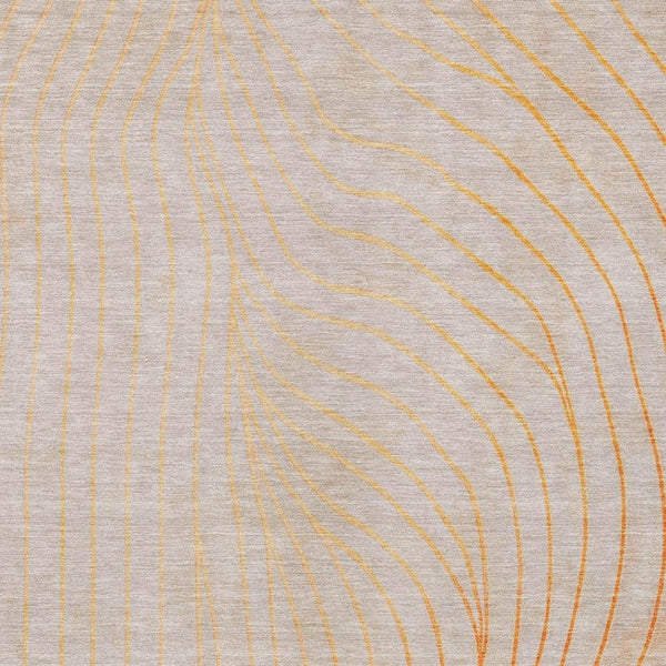 HomeRoots 5' Vibrant Orange and Silver Abstract Area Rug for Indoor and Outdoor Use – Durable & Washable Design 10' X 14' 631790