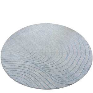 HomeRoots 5' Sky Blue and Silver Abstract Area Rug - Stylish, Washable, Durable for Indoor and Outdoor Use 8' Round 631793