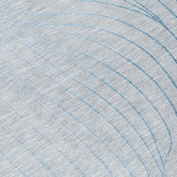 HomeRoots 5' Sky Blue and Silver Abstract Area Rug - Stylish, Washable, Durable for Indoor and Outdoor Use 8' X 10' 631794