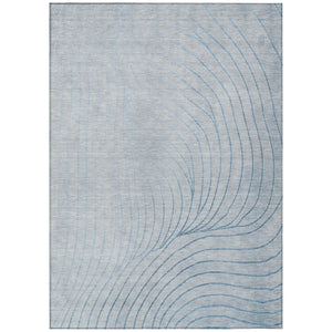 HomeRoots 5' Sky Blue and Silver Abstract Area Rug - Stylish, Washable, Durable for Indoor and Outdoor Use 9' X 12' 631795
