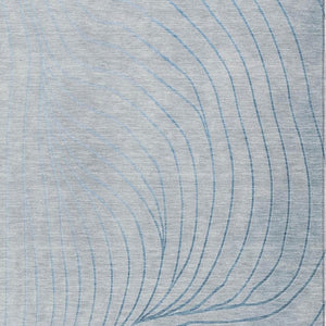 HomeRoots 5' Sky Blue and Silver Abstract Area Rug - Stylish, Washable, Durable for Indoor and Outdoor Use 9' X 12' 631795