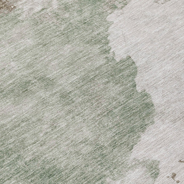 HomeRoots 5' Artichoke Green Abstract Area Rug - Durable, Washable Design for Indoor & Outdoor Spaces 5' X 8' 631798