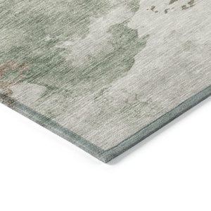 HomeRoots 5' Artichoke Green Abstract Area Rug - Durable, Washable Design for Indoor & Outdoor Spaces 8' Round 631799