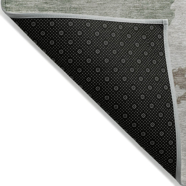 HomeRoots 5' Artichoke Green Abstract Area Rug - Durable, Washable Design for Indoor & Outdoor Spaces 9' X 12' 631801