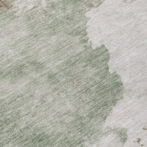 HomeRoots 5' Artichoke Green Abstract Area Rug - Durable, Washable Design for Indoor & Outdoor Spaces 9' X 12' 631801