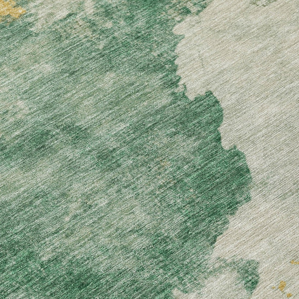 HomeRoots 5' Vibrant Emerald and Gold Abstract Indoor Outdoor Rug - Durable, Washable, Stylish Design for Any Space 8' X 10' 631806