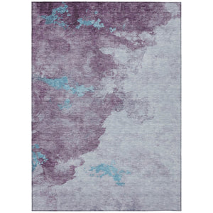 HomeRoots 5' Contemporary Lavender and Teal Blue Abstract Area Rug - Washable for Indoor and Outdoor Use 8' X 10' 631812