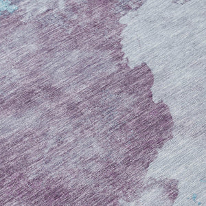 HomeRoots 5' Contemporary Lavender and Teal Blue Abstract Area Rug - Washable for Indoor and Outdoor Use 9' X 12' 631813