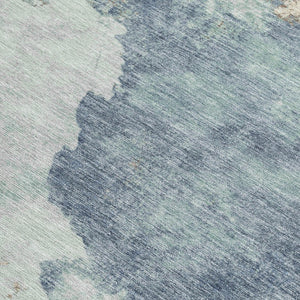 HomeRoots 5' Modern Pale Aqua and Taupe Abstract Area Rug – Washable, Stain-Resistant for Indoor and Outdoor Use 5' X 8' 631816