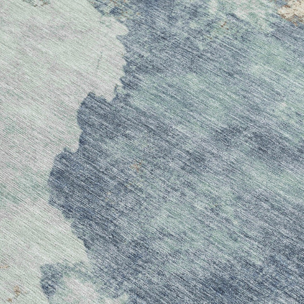 HomeRoots 5' Modern Pale Aqua and Taupe Abstract Area Rug – Washable, Stain-Resistant for Indoor and Outdoor Use 10' X 14' 631820