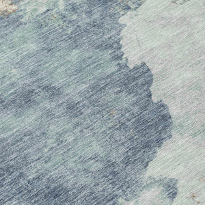 HomeRoots 5' Modern Pale Aqua and Taupe Abstract Area Rug – Washable, Stain-Resistant for Indoor and Outdoor Use 10' X 14' 631820