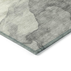 HomeRoots 5' Beige and Gold Abstract Area Rug – Stylish, Washable, Indoor-Outdoor, Durable Design for Any Space 8' Round 631823
