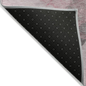 HomeRoots 5' Modern Blush and Gray Abstract Area Rug - Washable, Durable Design for Indoor and Outdoor Spaces 5' X 8' 631828