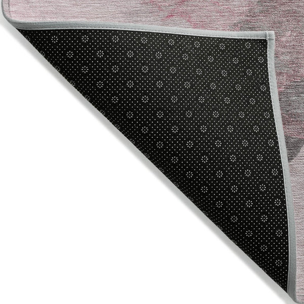 HomeRoots 5' Modern Blush and Gray Abstract Area Rug - Washable, Durable Design for Indoor and Outdoor Spaces 5' X 8' 631828