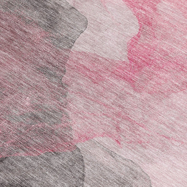 HomeRoots 5' Modern Blush and Gray Abstract Area Rug - Washable, Durable Design for Indoor and Outdoor Spaces 8' X 10' 631830