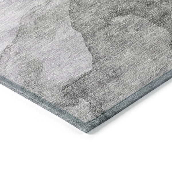 HomeRoots 5' Stylish Lavender and Gray Abstract Washable Area Rug for Indoor and Outdoor Spaces, Durable Design 8' Round 631835